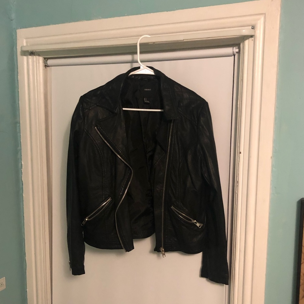 Black leather jacket